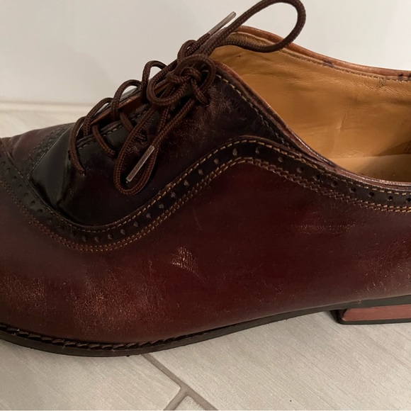 Fortune from Liberty 913 Men’s Sz 12 Brown All Leather Lace Up Oxfords Shoes - Picture 8 of 8